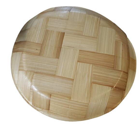 Hawaii Souvenir Shallow Platter Bowl Tray Woven Bamboo of Hawaiian Islands Map - Picture 8 of 15